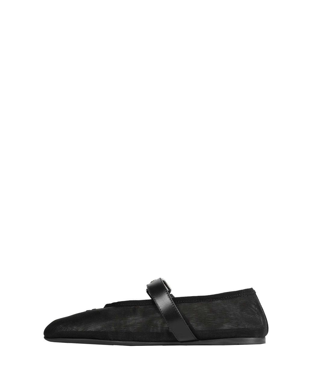 Miu Miu Black Mesh And Fabric Ballerinas