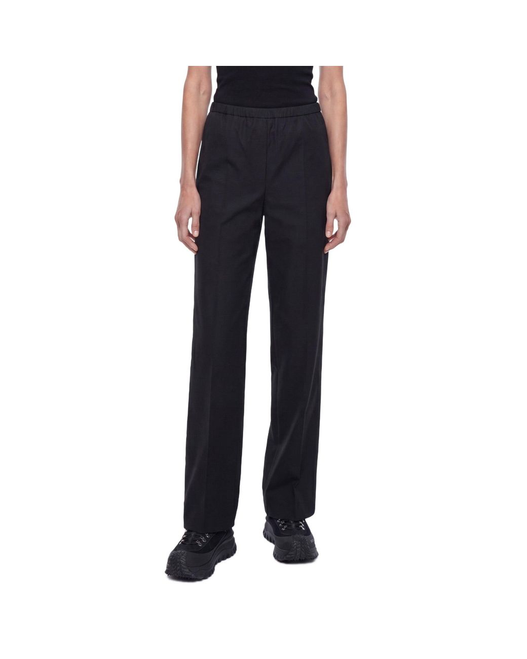 Moncler Black Cotton Poplin Pants