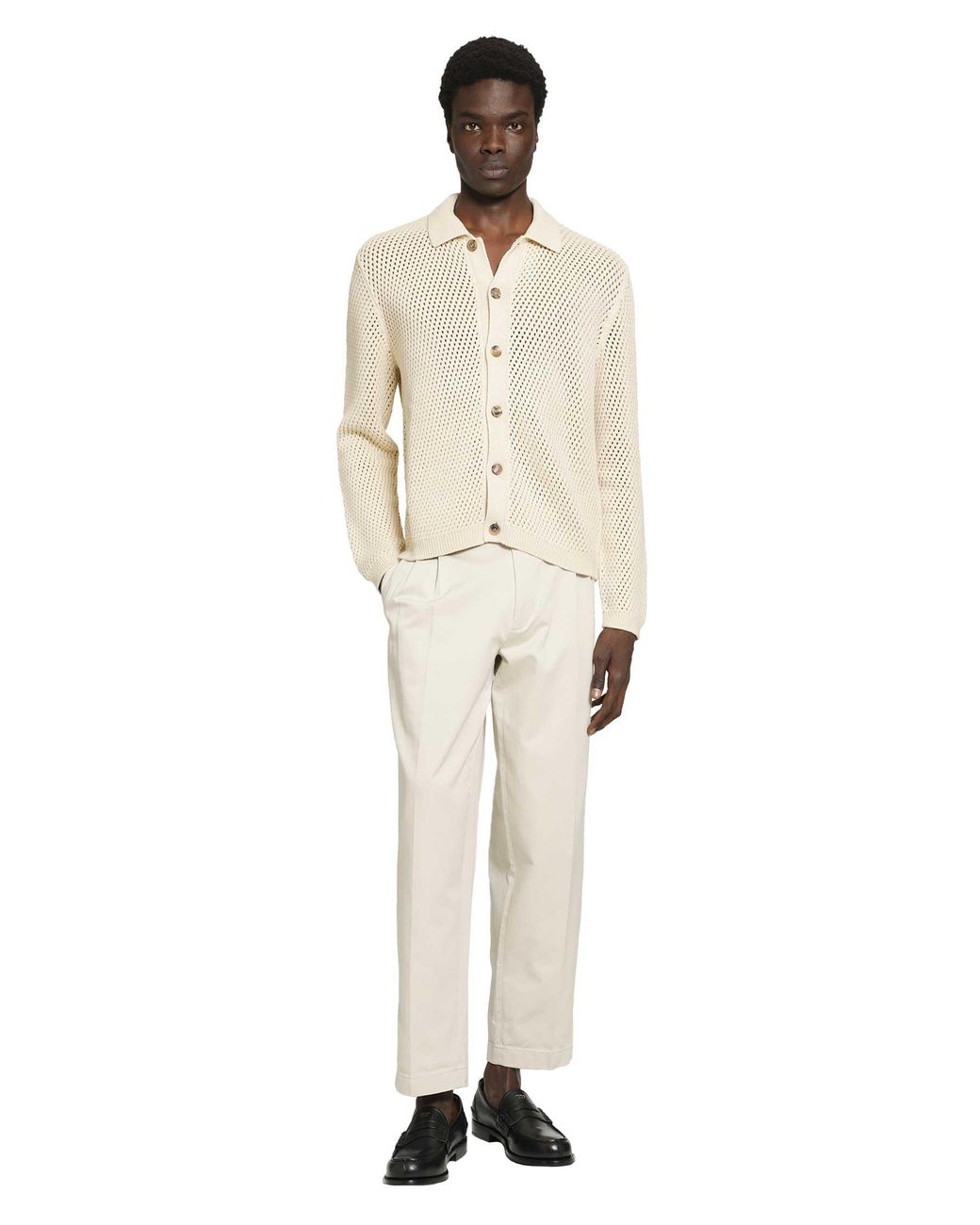 Prada Natural Linen And Cotton Cardigan for men
