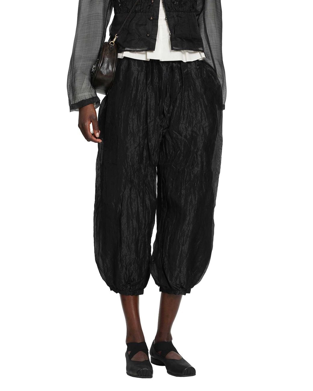Renli Su Black Gathered Balloon Trousers
