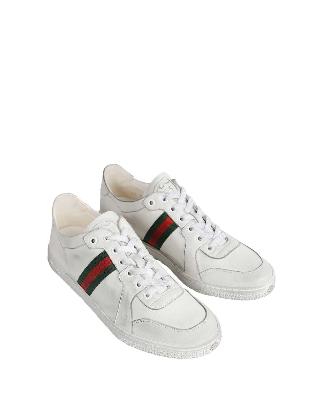 Gucci White Stretch Low-Top Sneakers
