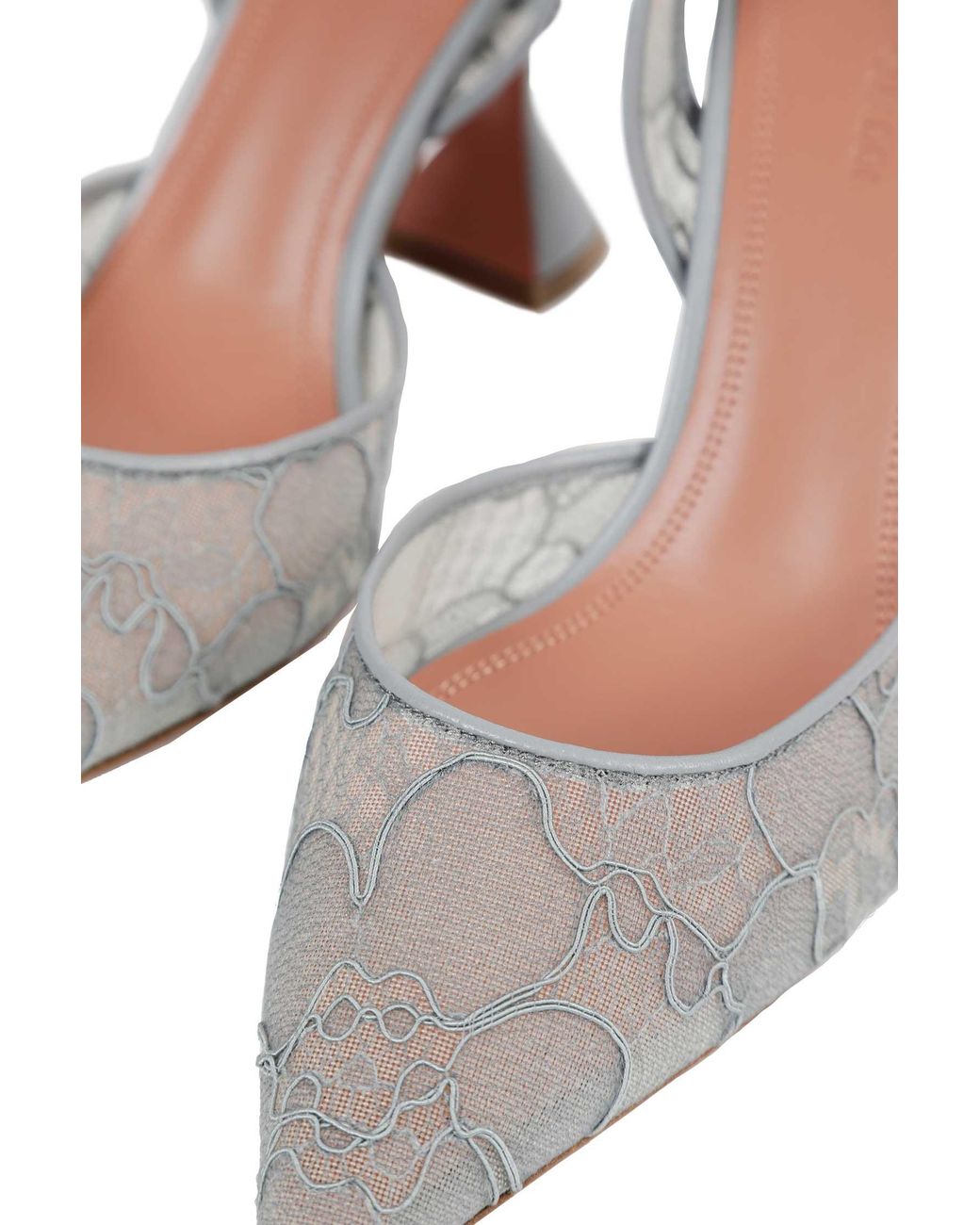 AMINA MUADDI White Holli Lace Slingback 95 Pumps