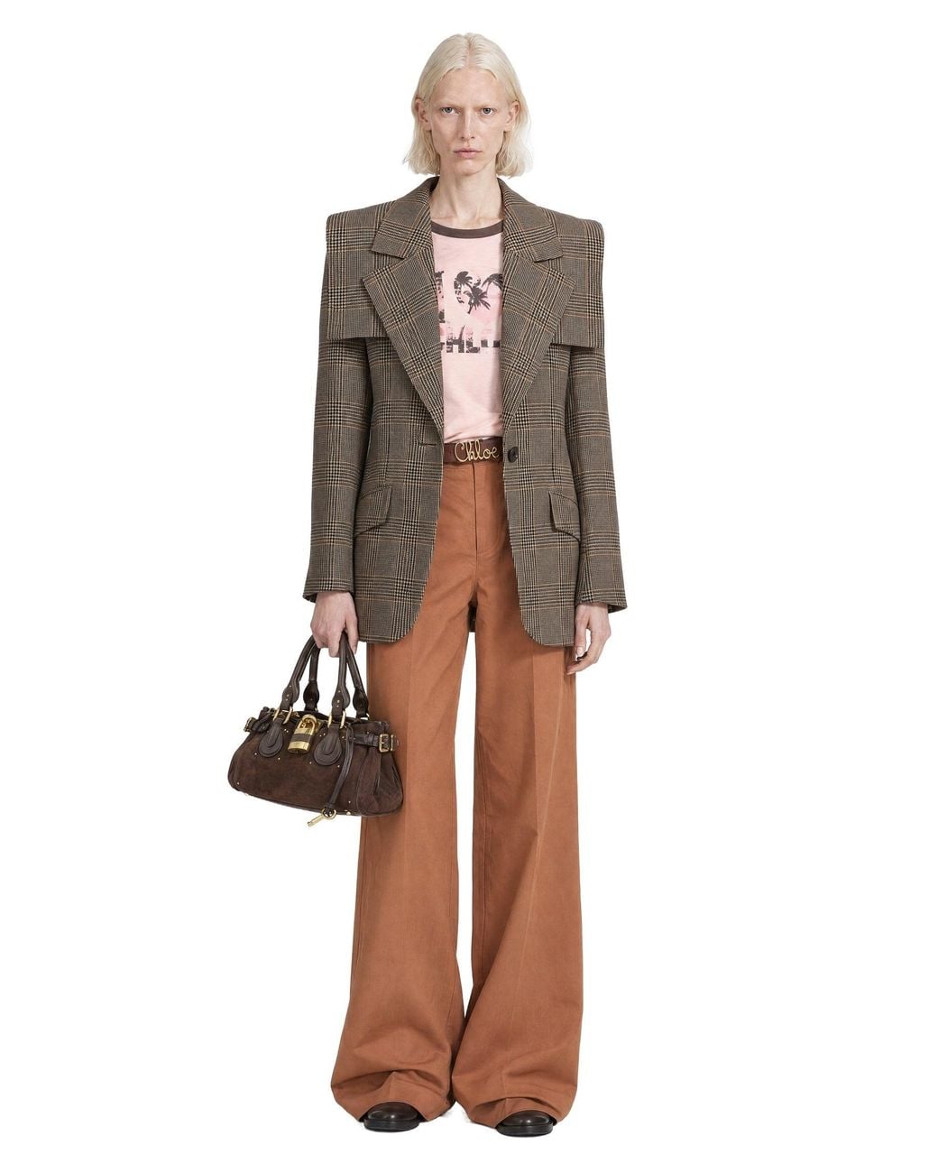 Chloé Brown Single-Breasted Tailored Jacket