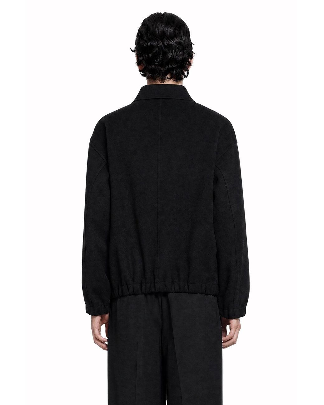 Ssstein Black Double Face Cloth Zip Jacket for men