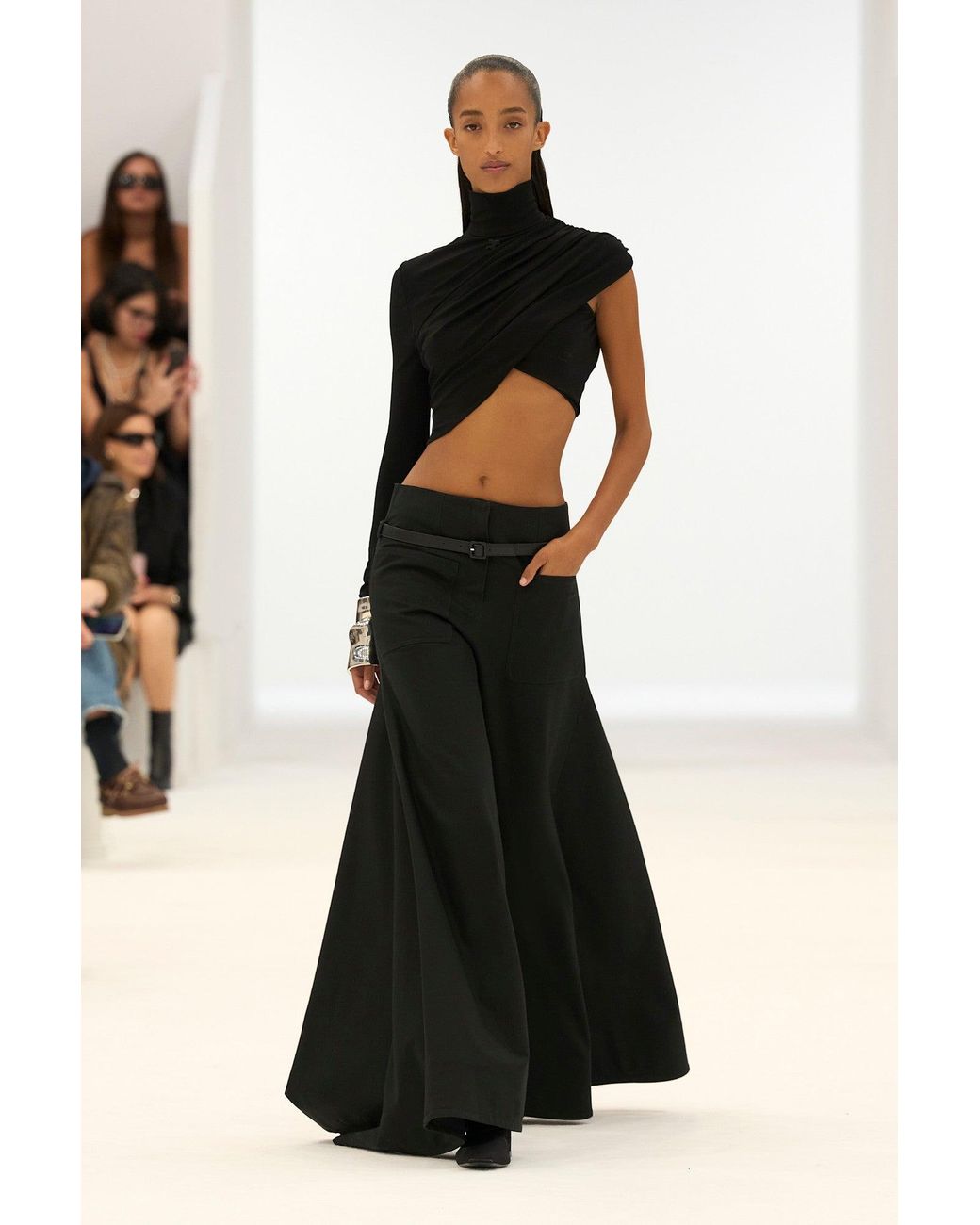 Courreges Black Cotton Canvas Palazzo Pants