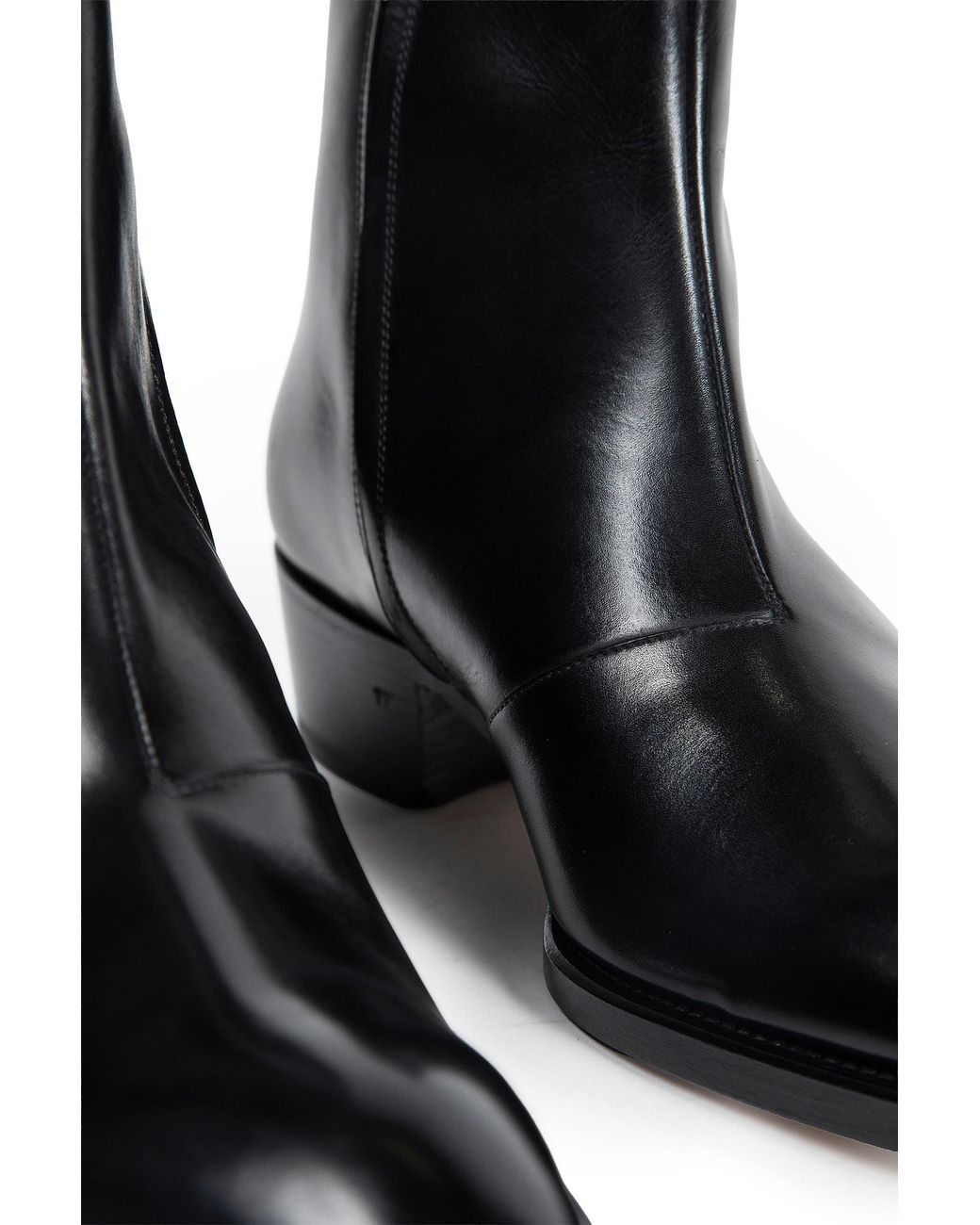 Tom Ford Black Burnished Leather Vincent Ankle Boots for men