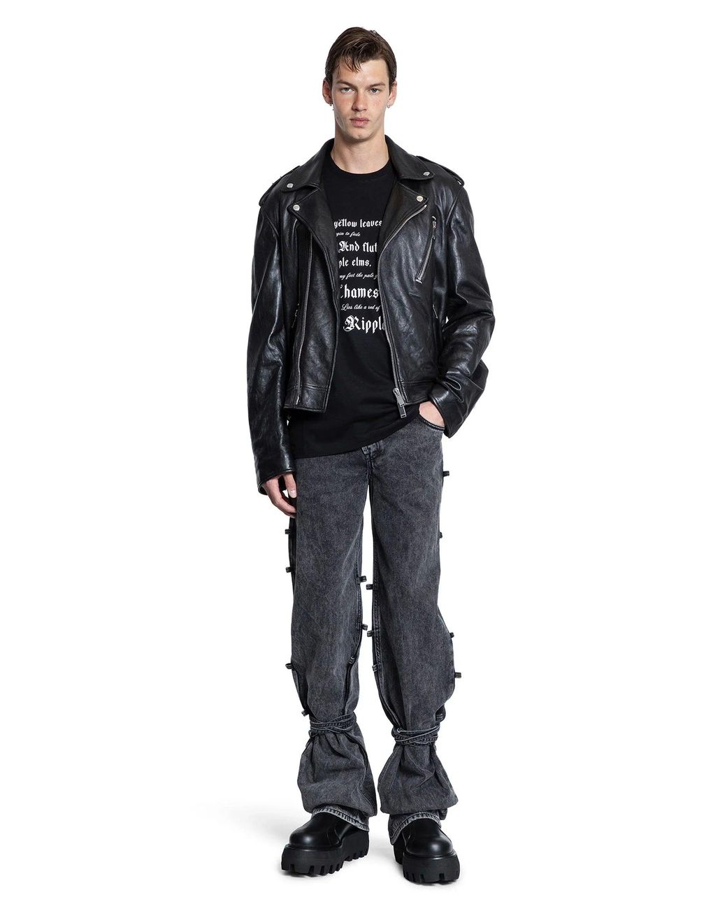 McQueen Black Tied Jeans for men