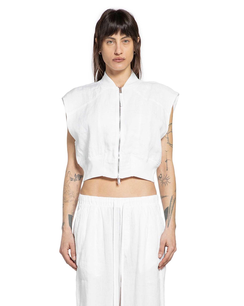 Thom Krom White Bomber Vest