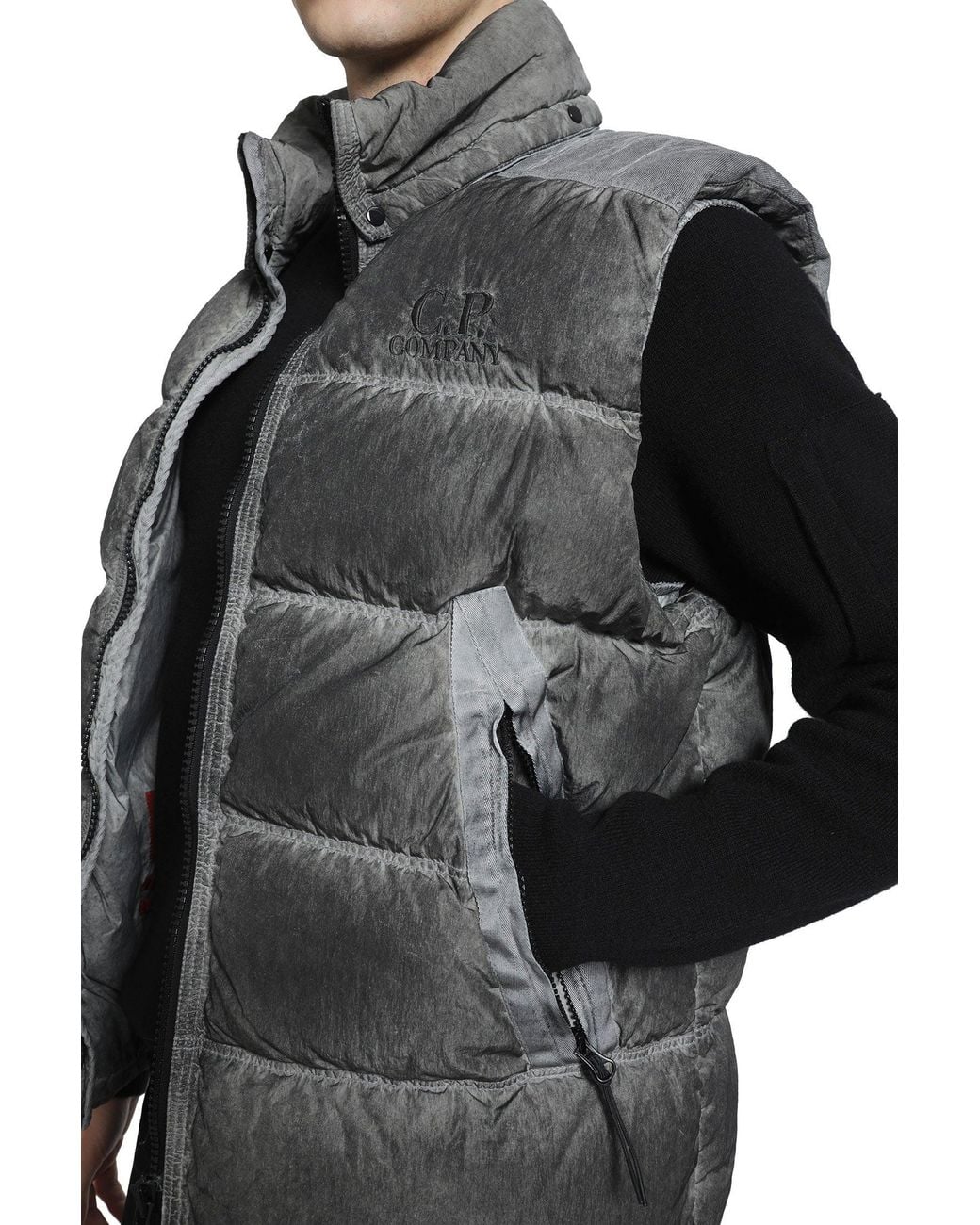 C P Company Gray Eco-Chrome R Gilet for men