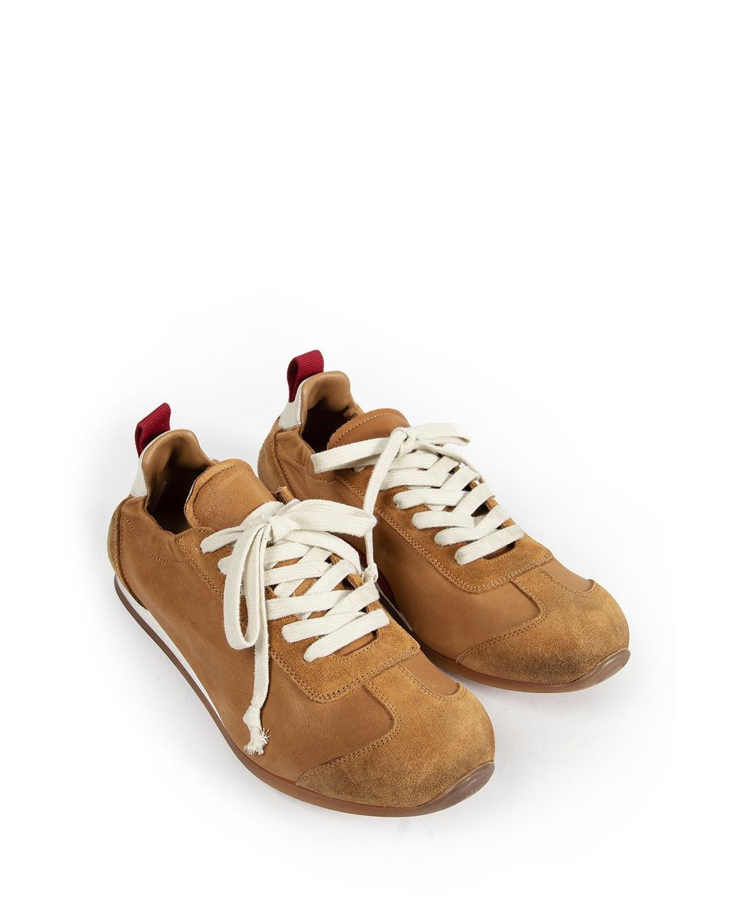 Uma Wang Brown Suede And Leather Gathered Sneakers