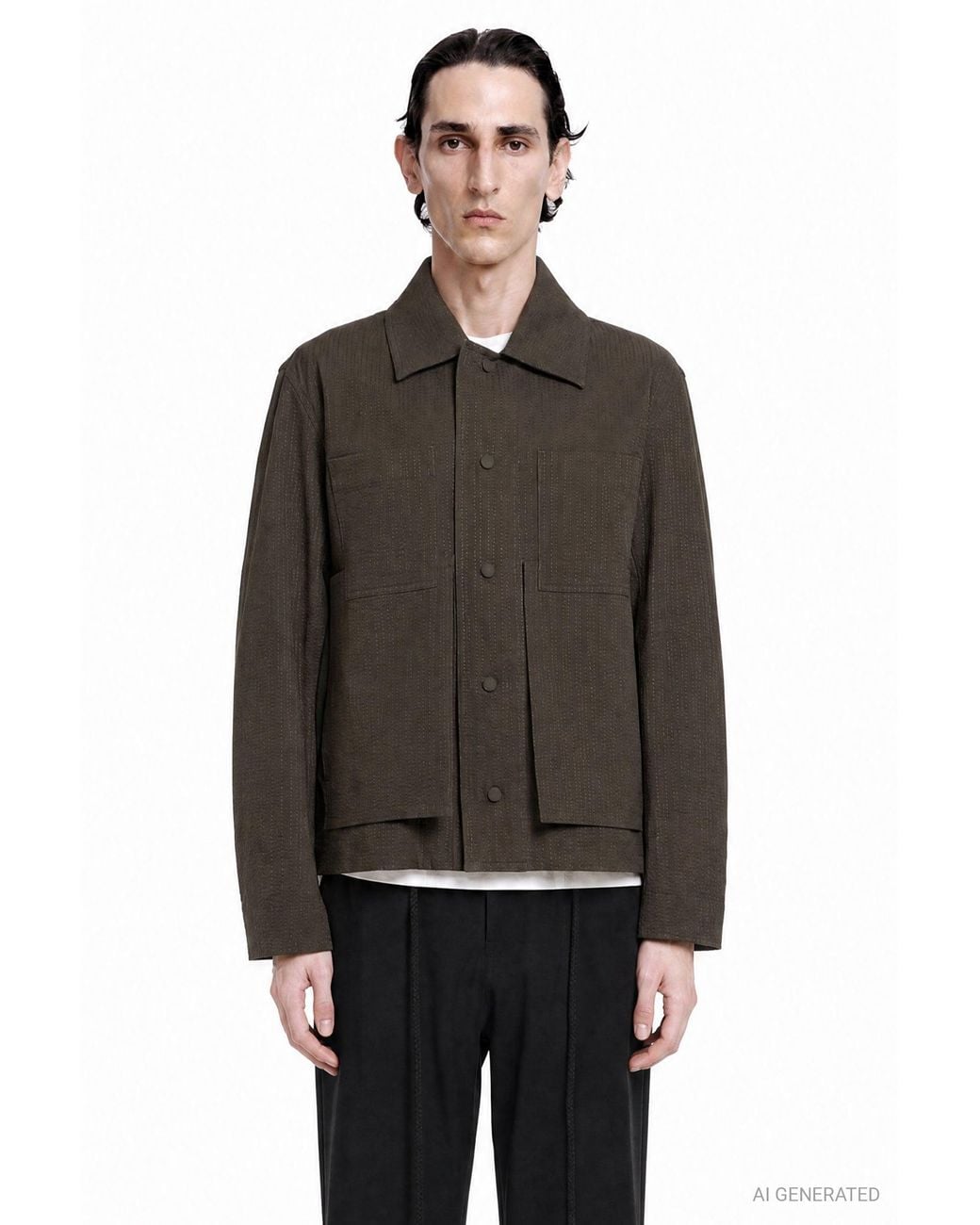 Craig Green Black Embroidered Linestitch Worker Jacket for men