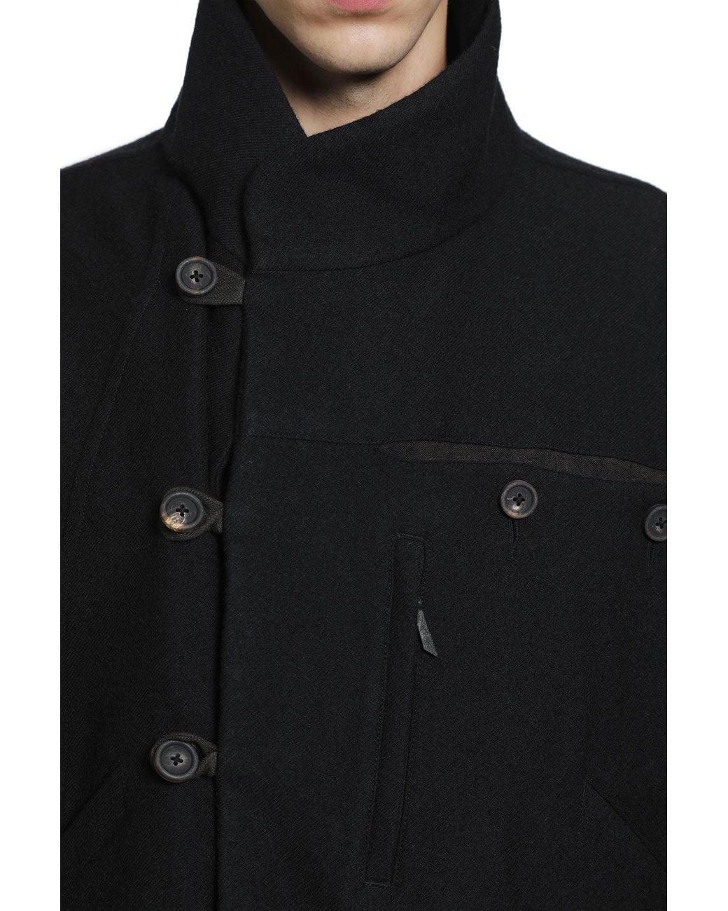 Ziggy Chen Black Asymmetric 'Hidden Arc' Jacket for men
