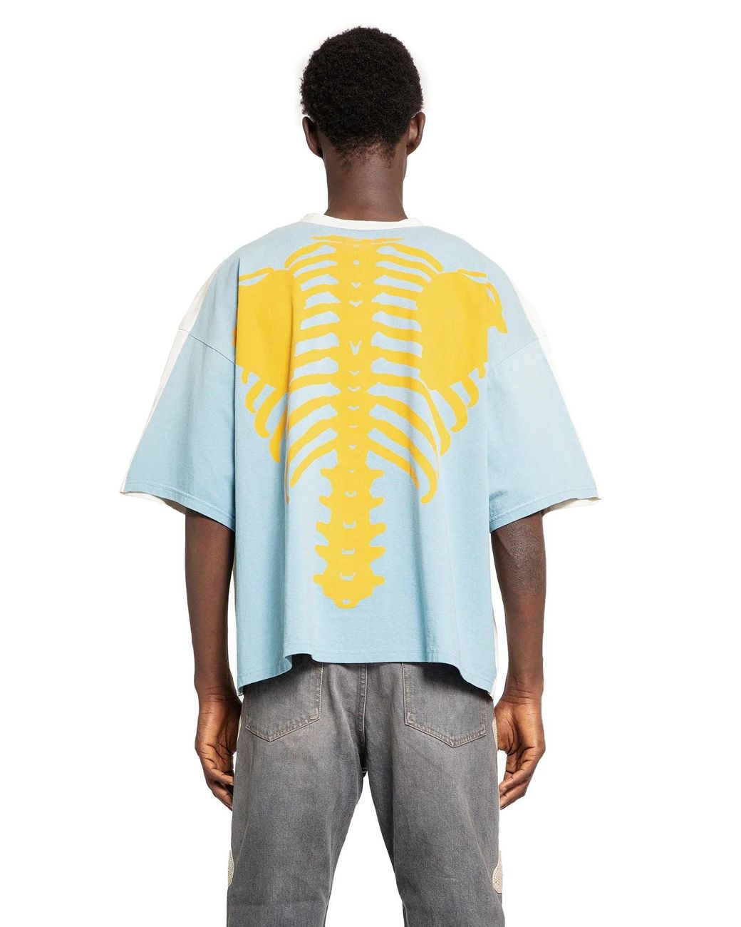 Kapital White Jersey 2Tones Big Pocket (Bone) T-Shirt for men