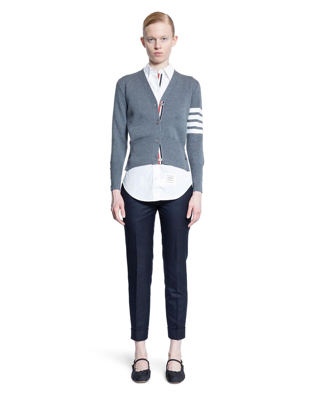 Thom Browne Blue Wool 4-Bar V-Neck Cardigan