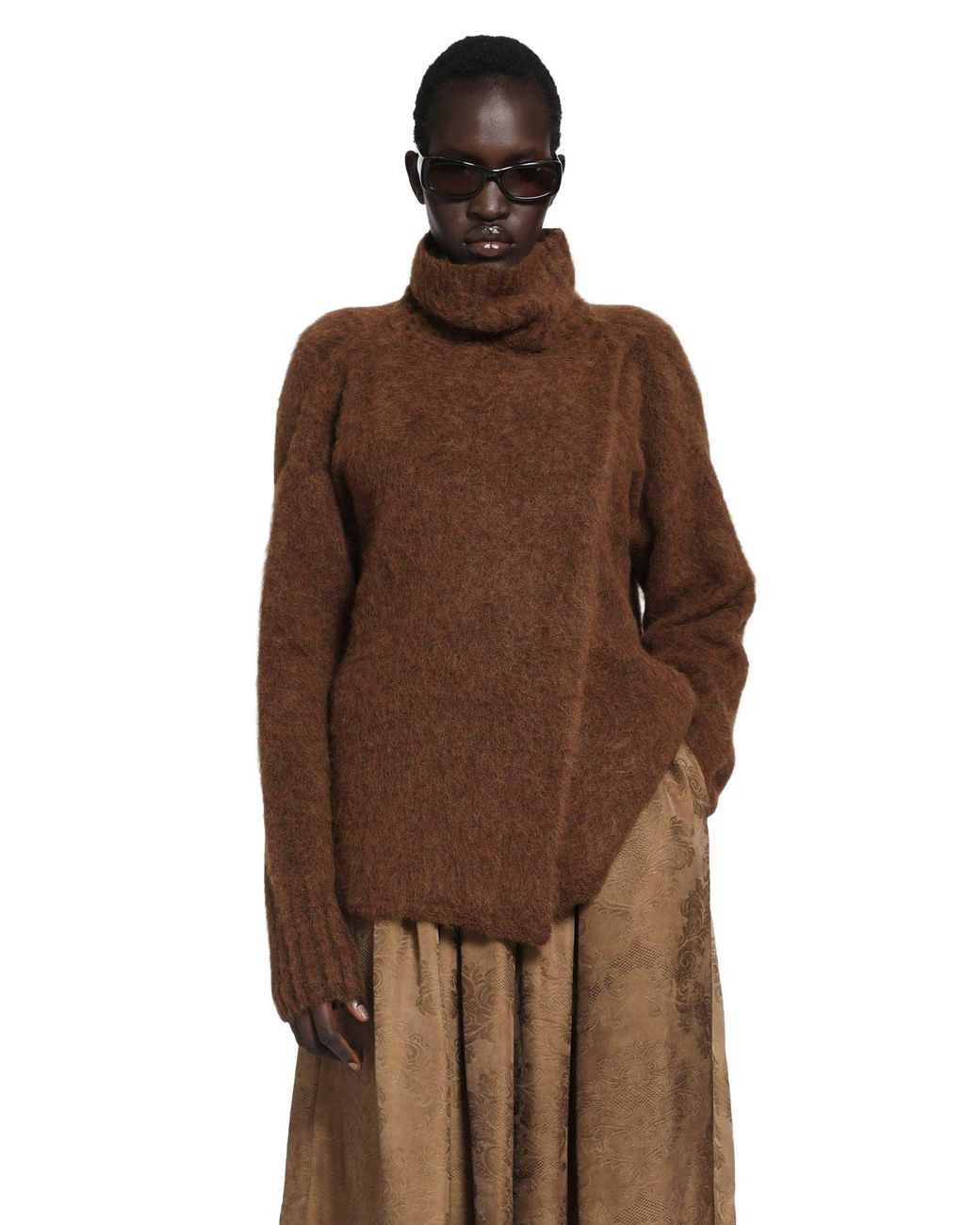 Uma Wang Brown High-Neck Top