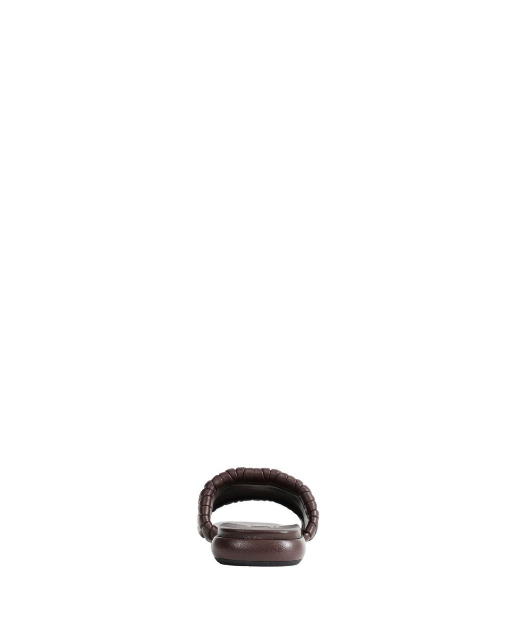 Miu Miu Brown Matelassé Nappa Leather Slides