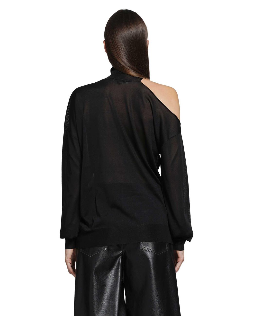 Fendi Black Cut-Out Turtleneck Top