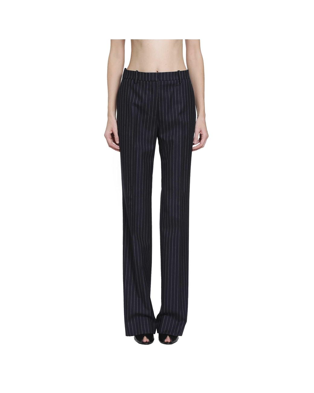 Tom Ford Blue Corded Chalk Stripe Wool Trousers