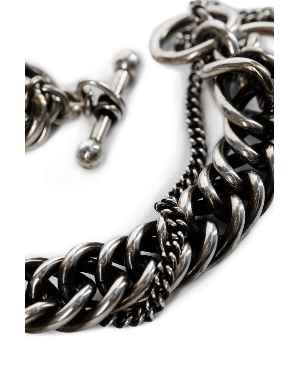 Ann Demeulemeester Black Hinna Double Chain Bracelet for men