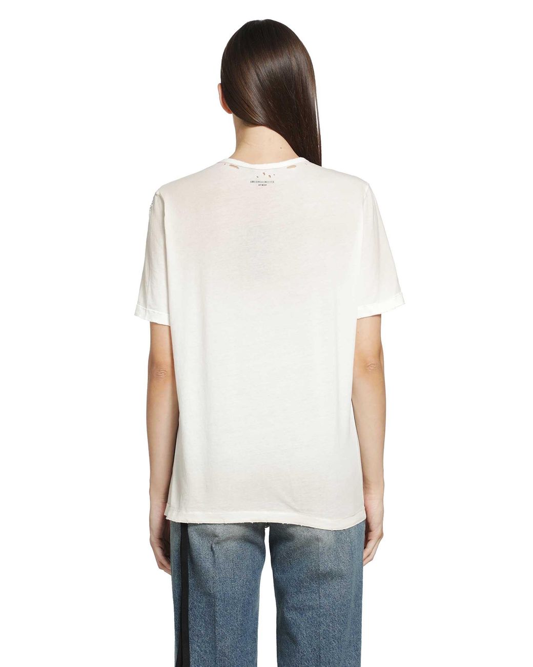Ann Demeulemeester White Fanie 'Portrait' Standard Fit T-Shirt