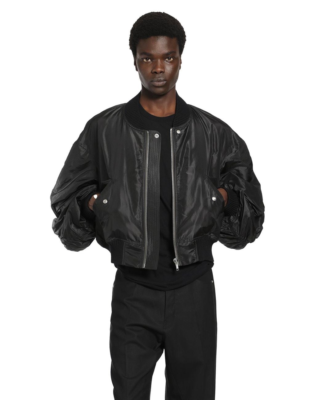 Rick Owens Black Temple Secchia Flight Jacket for men