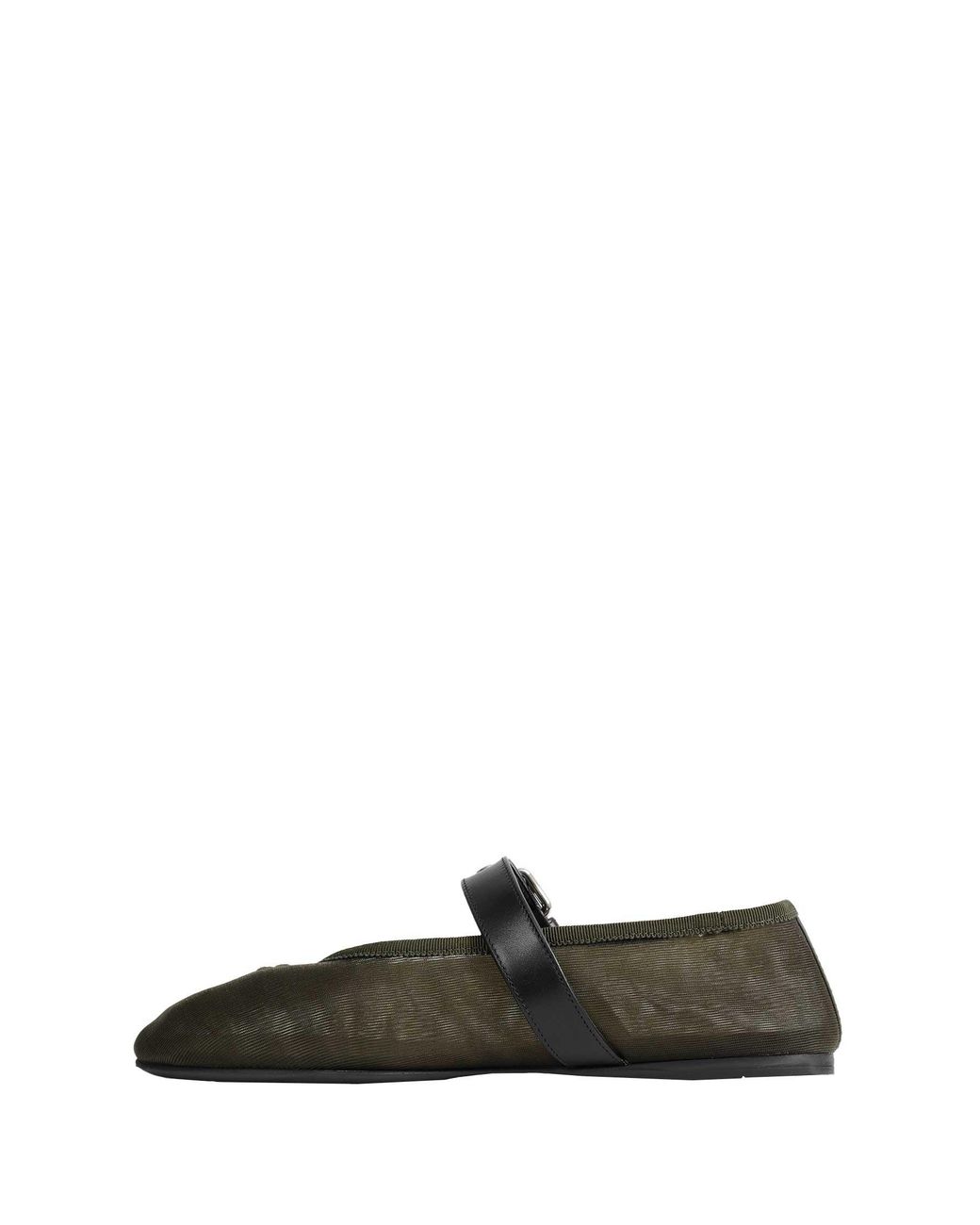 Miu Miu Black Mesh Fabric Ballerinas