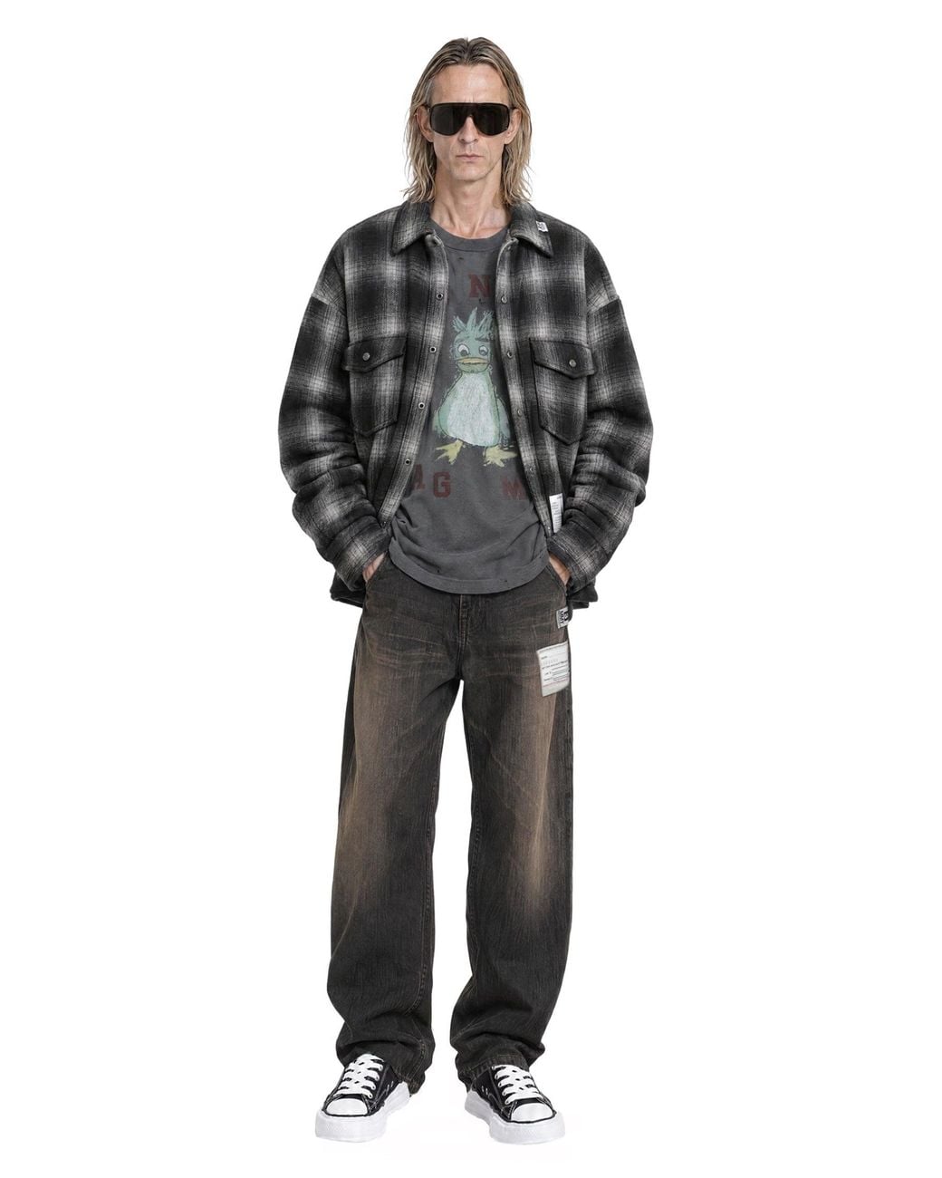 Maison Mihara Yasuhiro Black Folded 12Oz Jeans for men