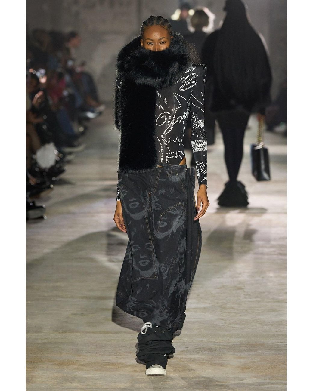 VAQUERA Black Denim Prom Skirt