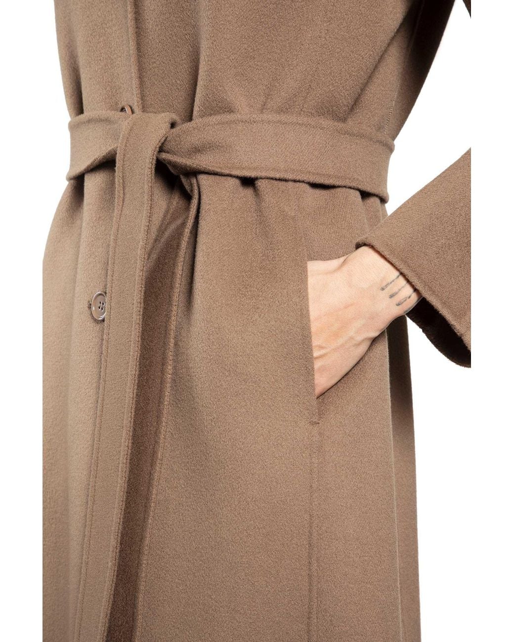 Max Mara Natural Flared Wool Coat