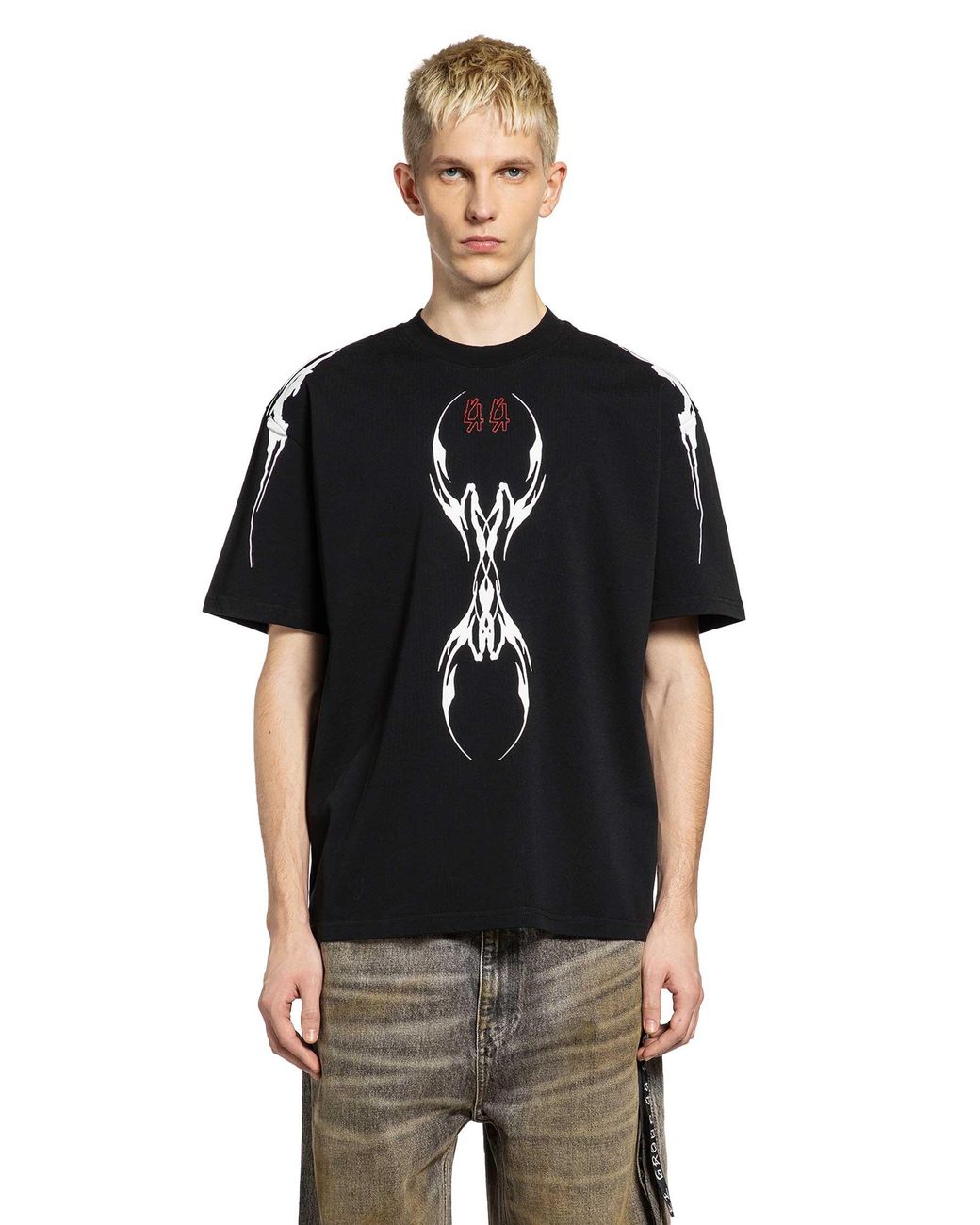 44 Label Group Black Y2K World Tee for men