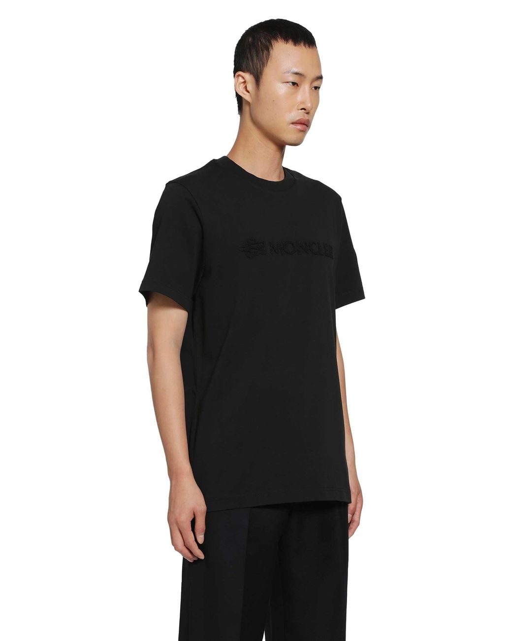 Moncler Black Terry Logo T-Shirt for men