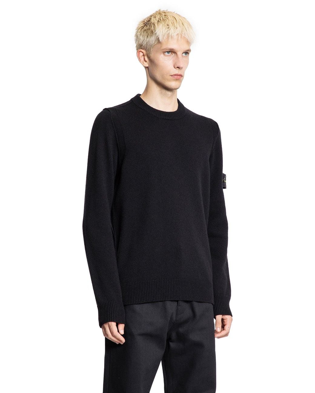 Stone Island Black 5100072 Lambswool Sweater for men