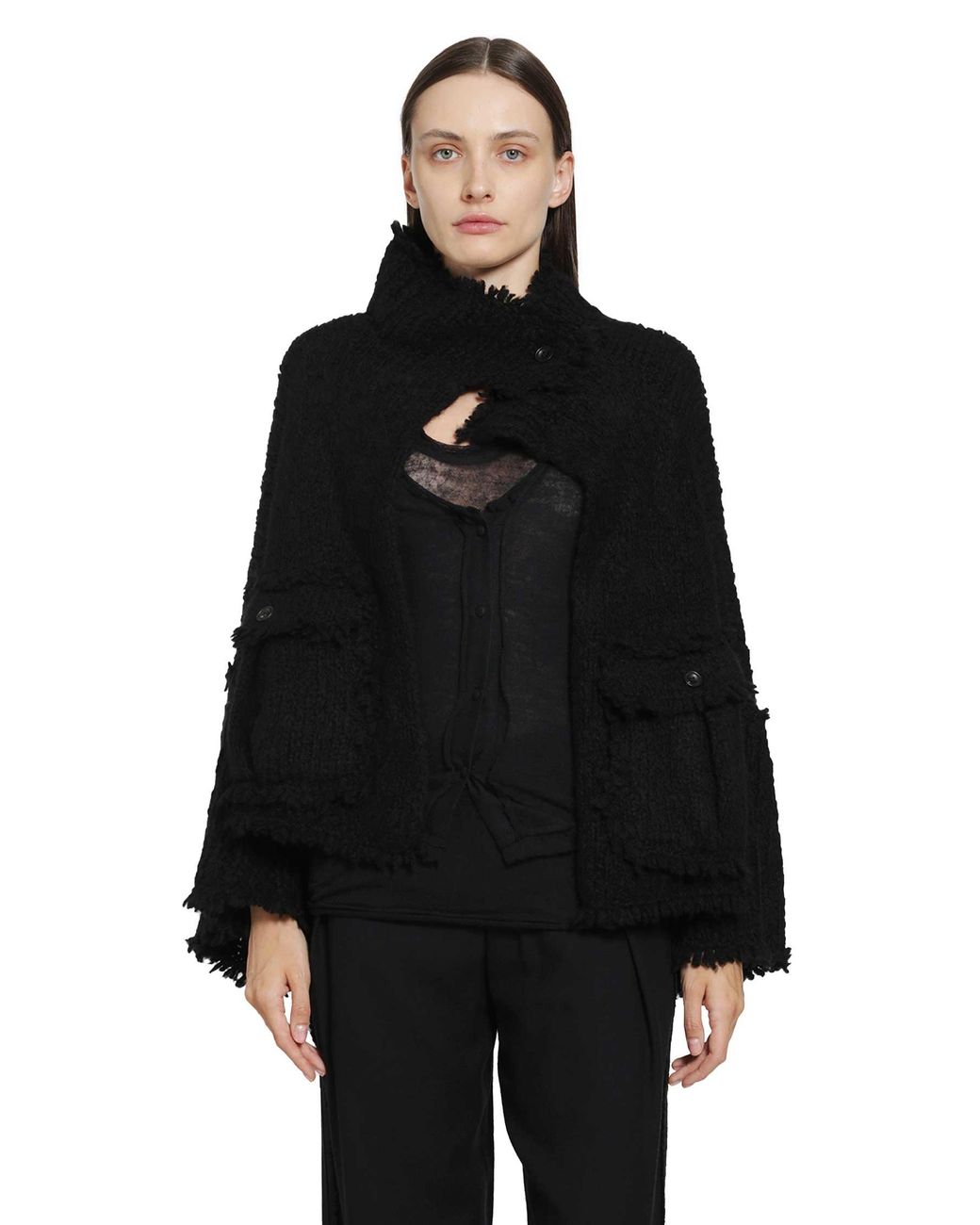Yehuafan Black Cahmere Knit Jacket