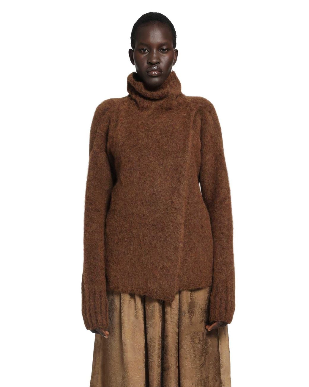 Uma Wang Brown High-Neck Top
