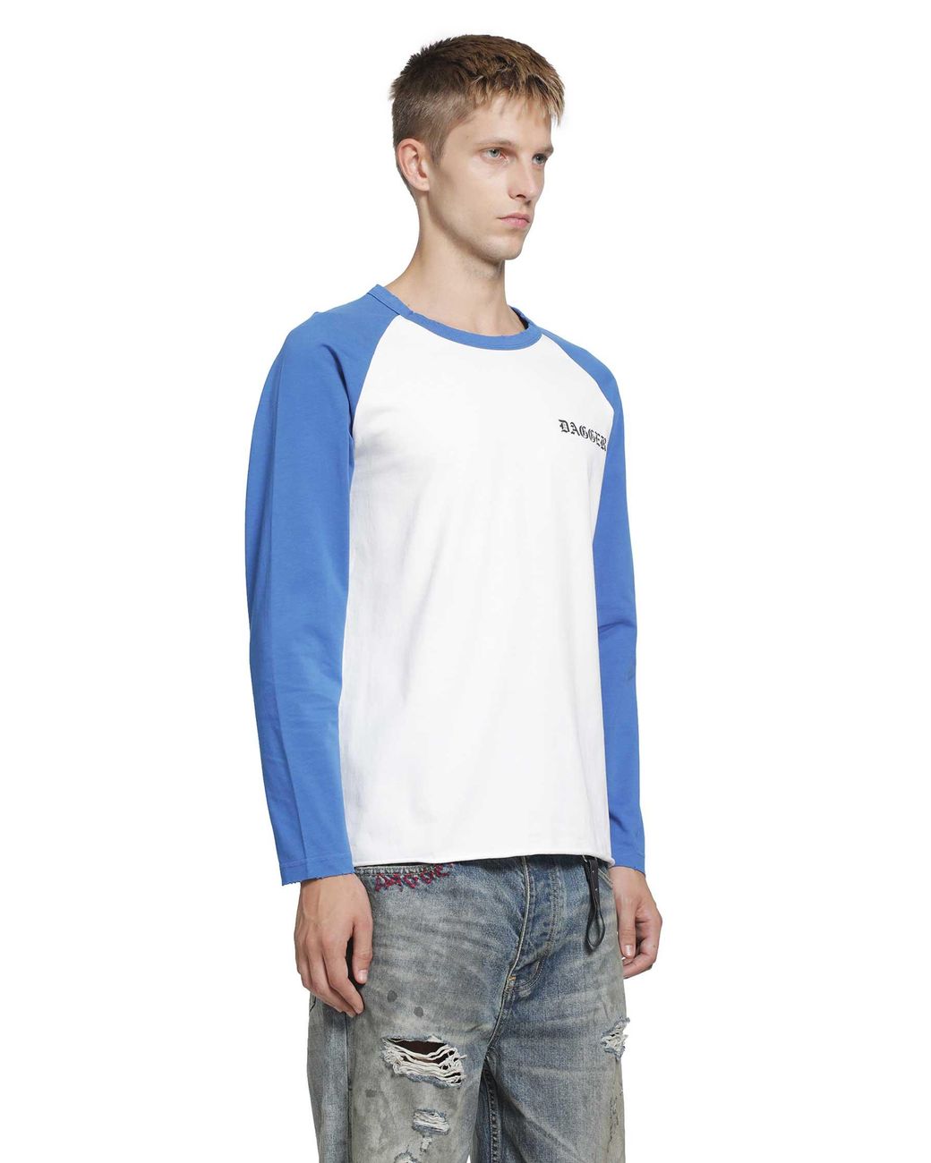 DAGGER Blue Atb Raglan Ls T-Shirt for men