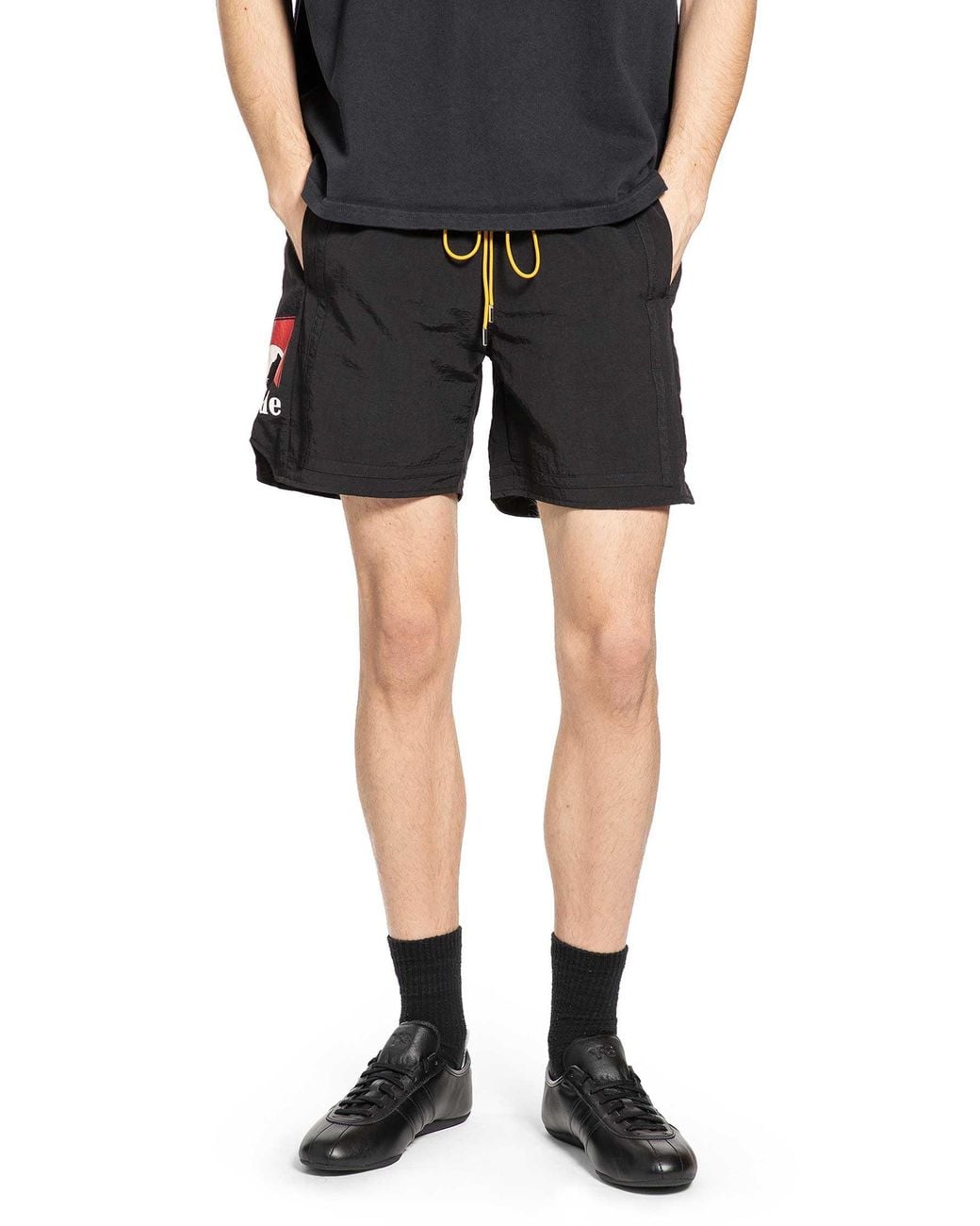 Rhude Black Moonlight Logo Shorts for men