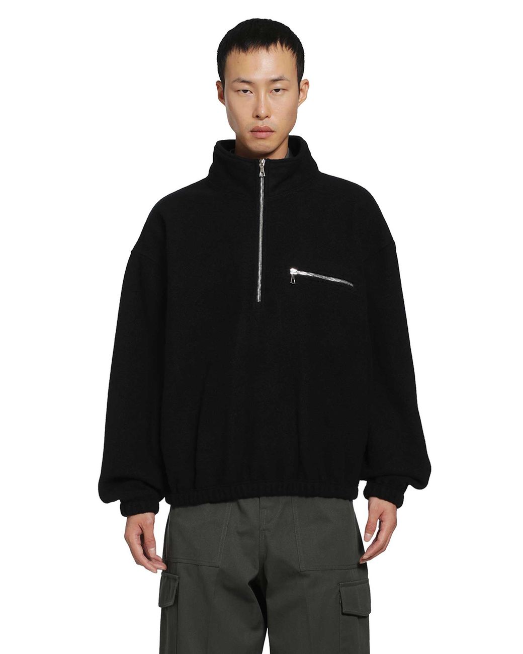 Rier Black Polar Wool Fleece for men