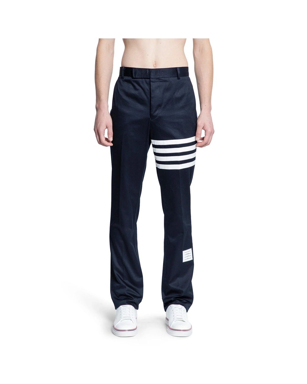 Thom Browne Black 4 Bar Unconstructed Chino Trousers for men