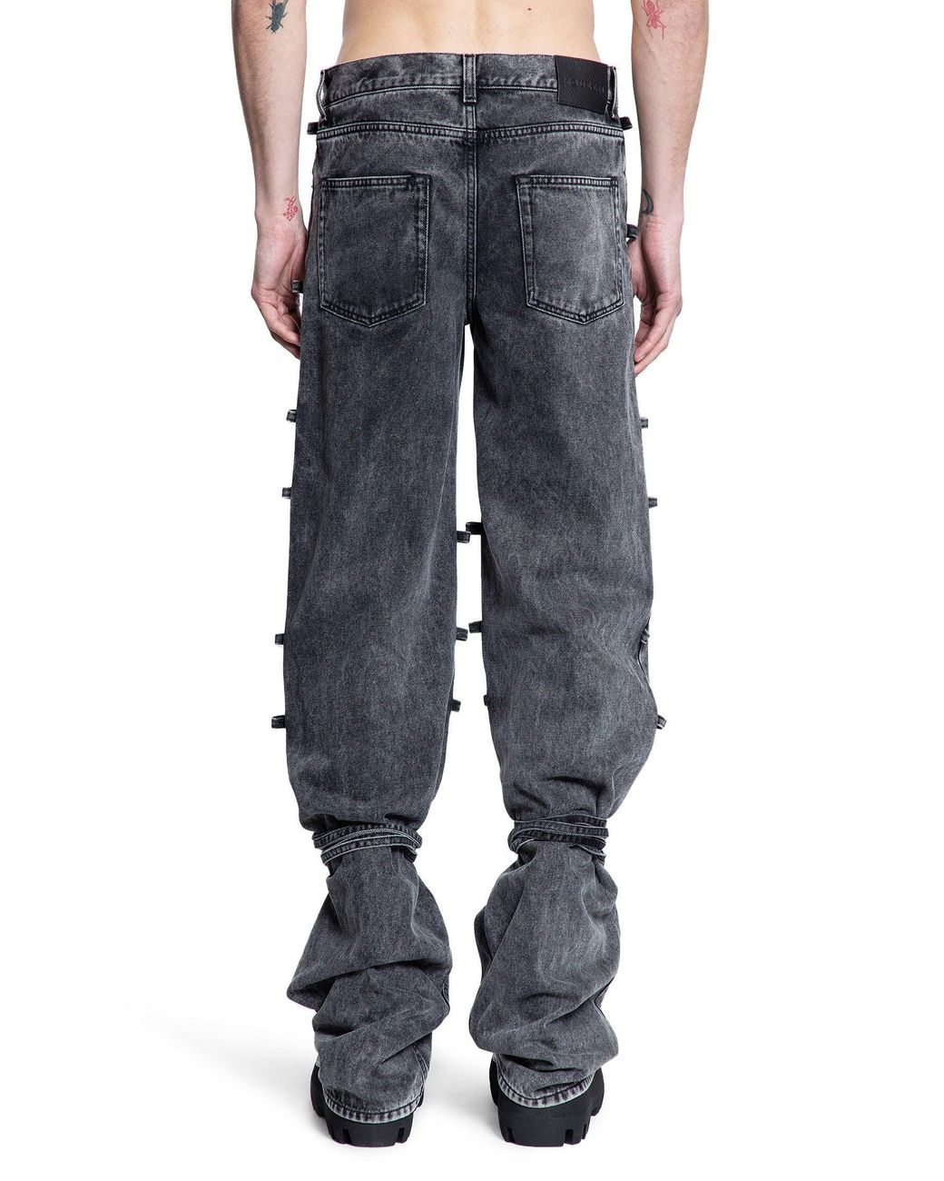 McQueen Black Tied Jeans for men