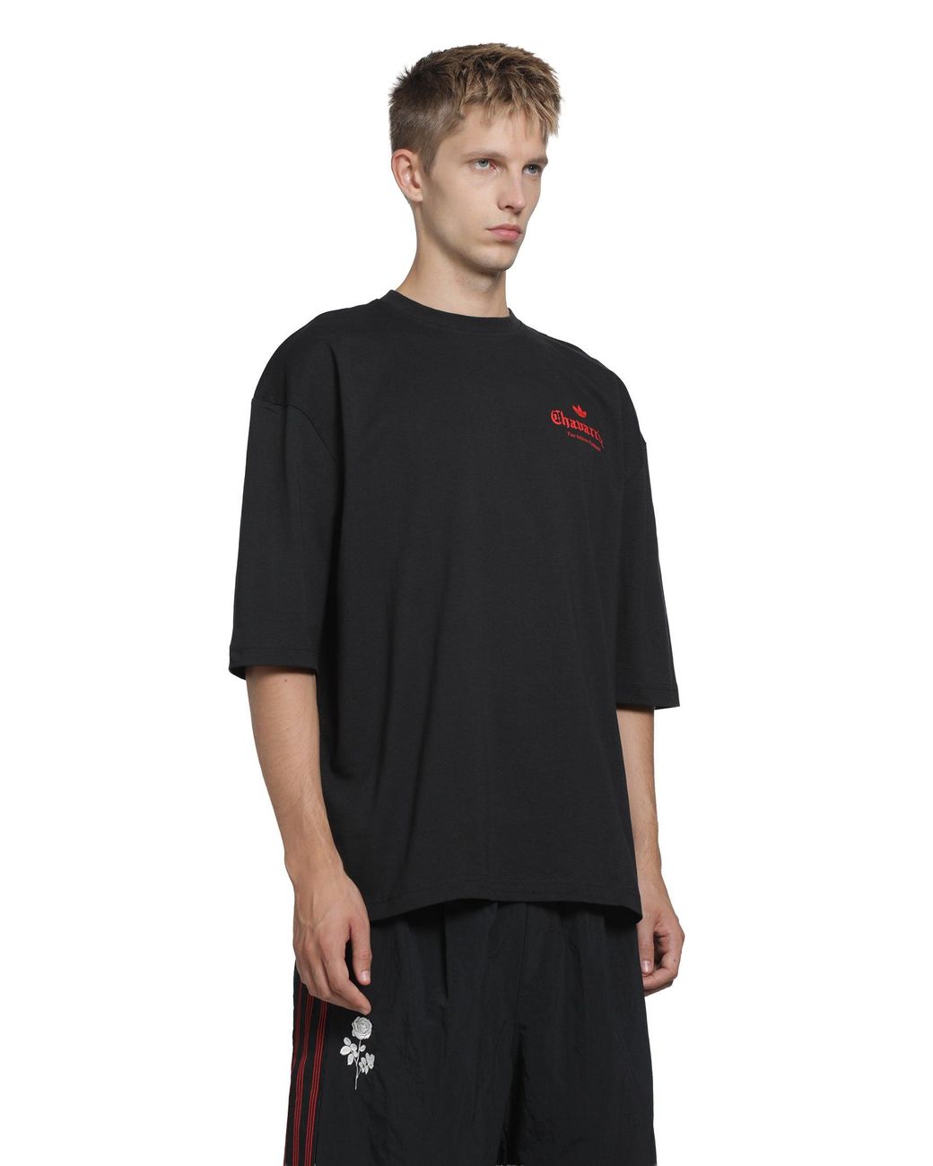 Adidas Black Originals X Willy Chavarria Dark Rose Tee for men