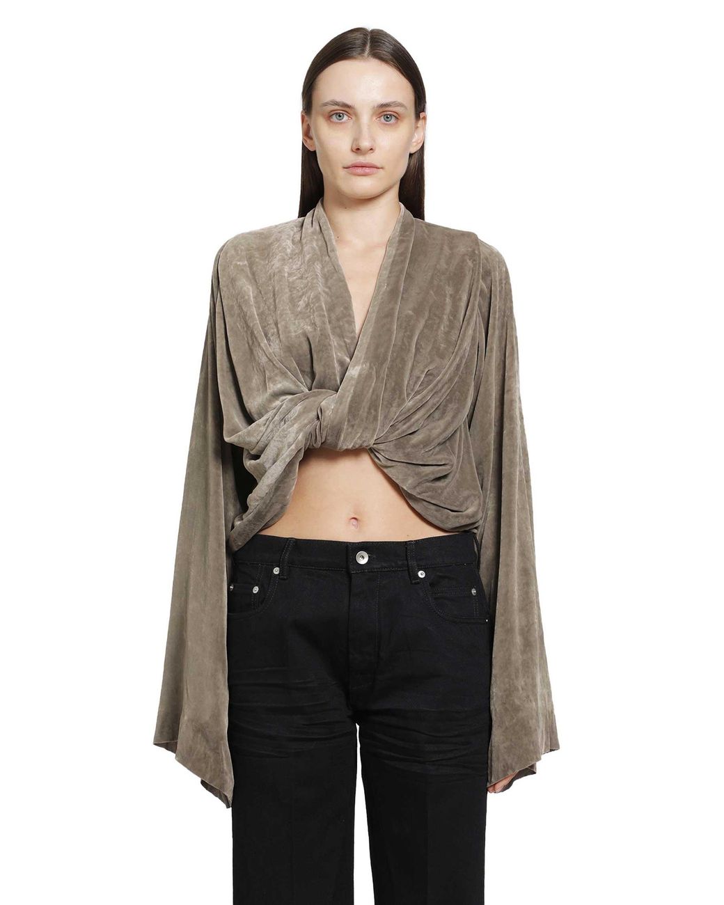 Rick Owens Gray Tower Twist Top