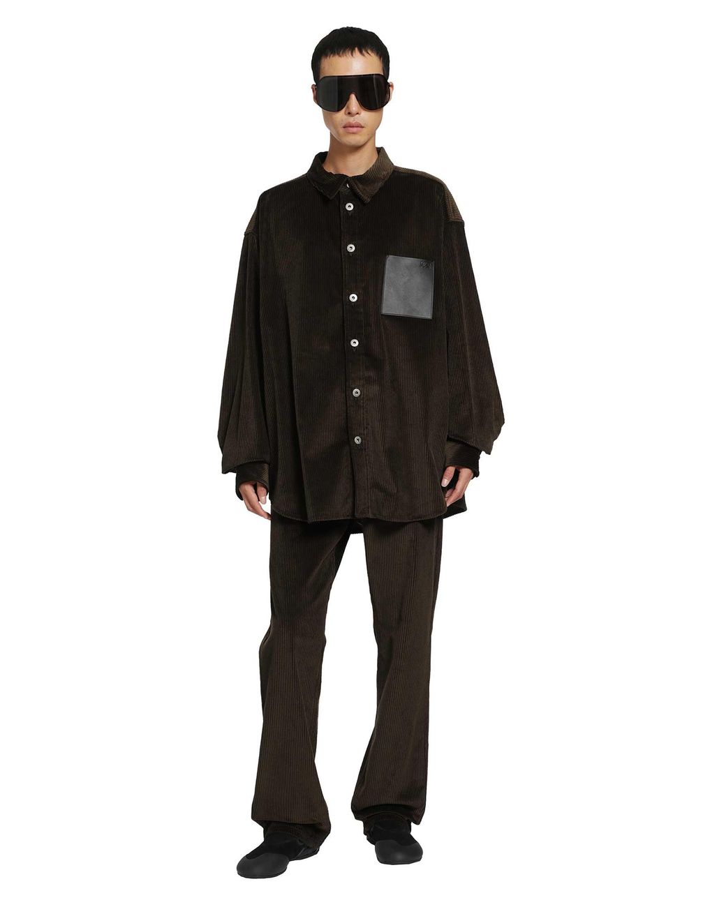 Loewe Black Cotton Corduroy Shirt for men