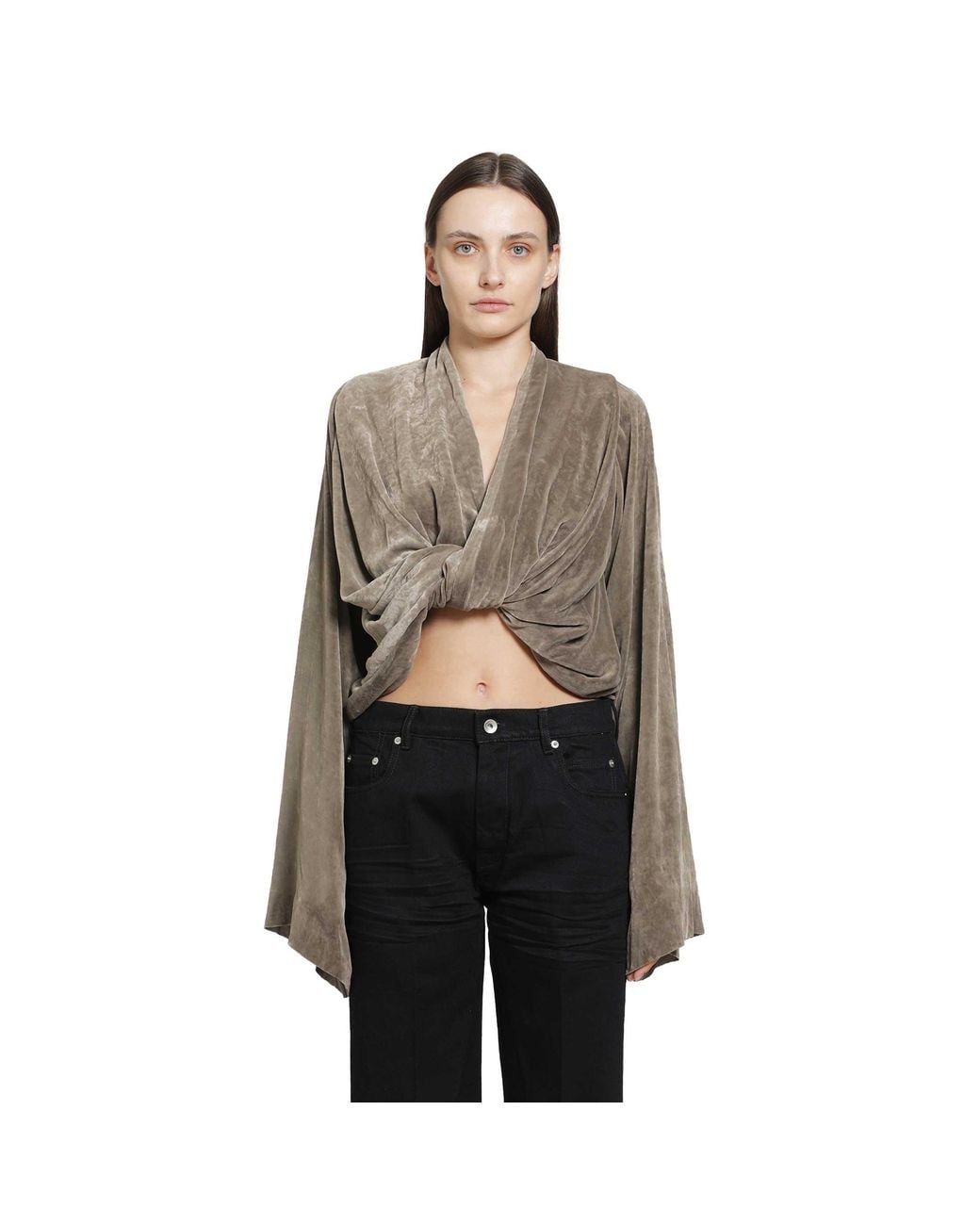 Rick Owens Gray Tower Twist Top