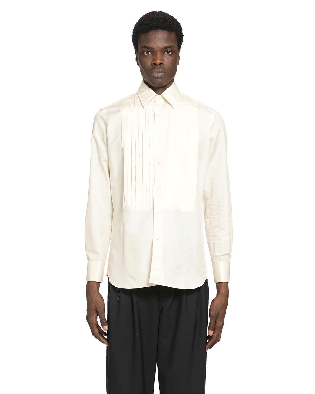 Lardini White Tuxedo Shirt for men