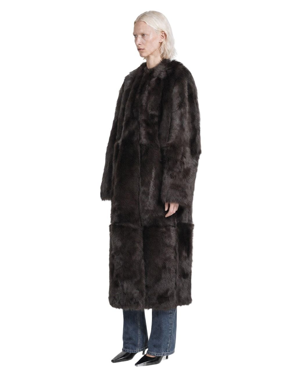 Totême  Black Silky Shearling Coat