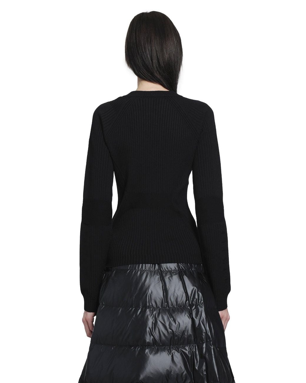 Moncler Black Ribbed Wool Sweater