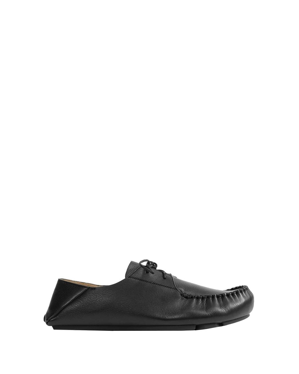 Loewe Black Soft Calfskin Rambla Boat Shoes for men