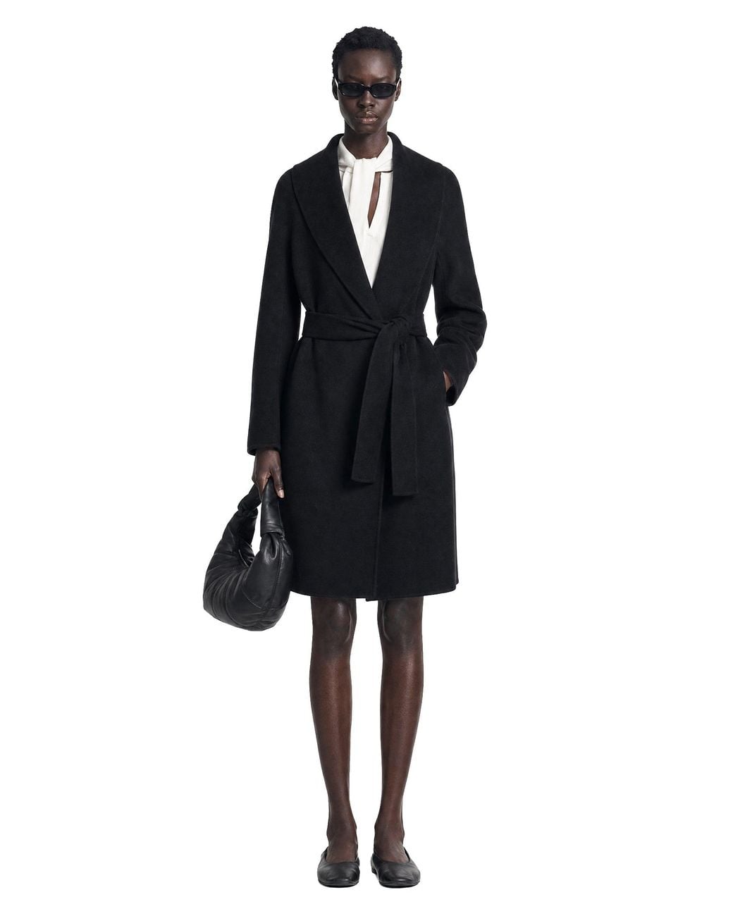 Max Mara Black Double Face Wool Coat