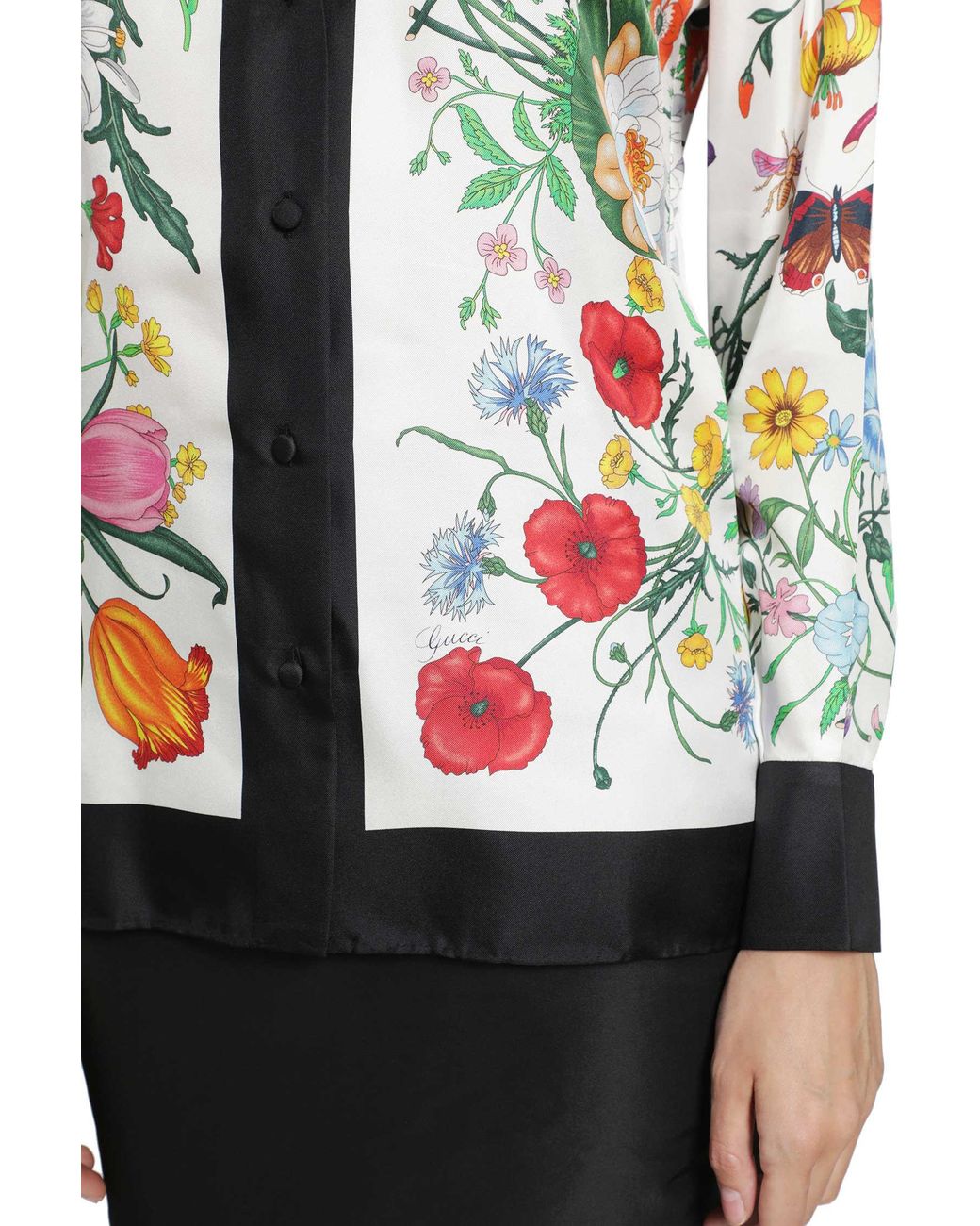 Gucci Red Printed Silk Shirt