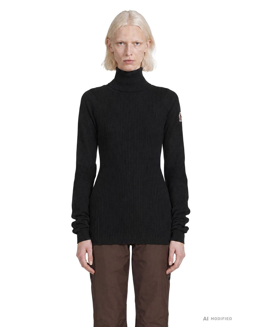Moncler Black Wool Blend Turtleneck Jumper